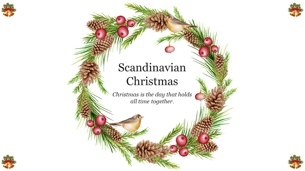 Free - Creative Scandinavian Christmas PPT Slide Template